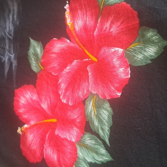 VINTAGE Tamare Hawaiian Shirt Dr Gonzo Black Floral Aloha Beach Large - Picture 3 of 10